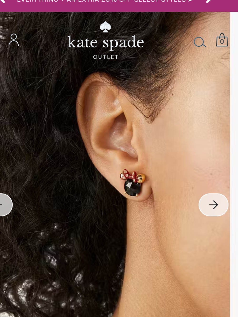 Kate Spade Minnie Mouse stud earrings